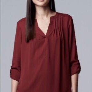 Madewell Deep Red silk Blouse